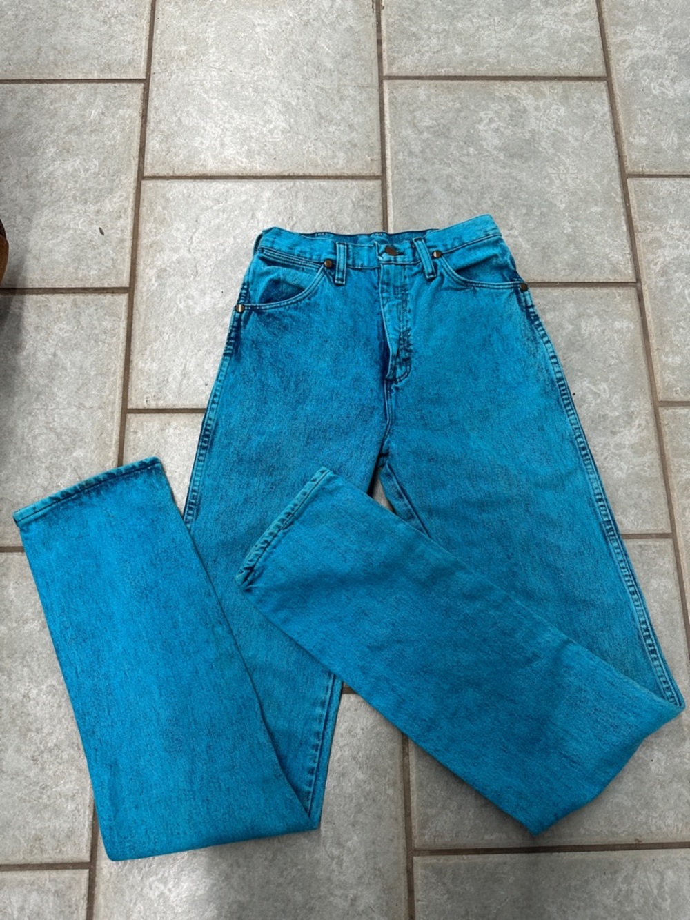 Wrangler Women's Turquoise Blue Straight Leg Jeans